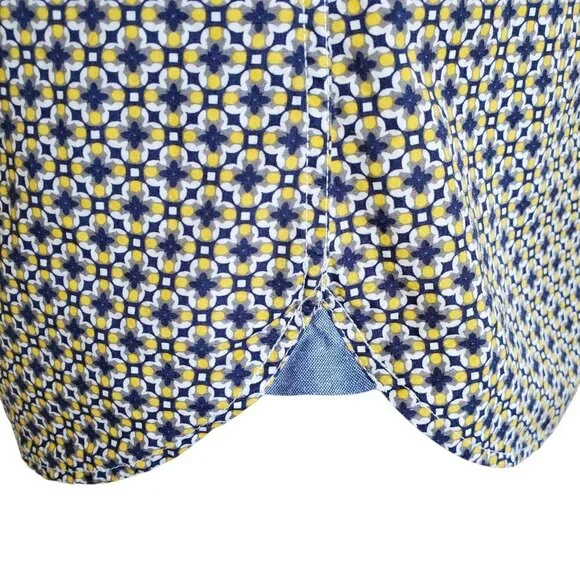 Psycho Bunny 100% Pima Cotton Geometric Printed Long Sleeve Button Down Shirt M - Picture 4 of 13